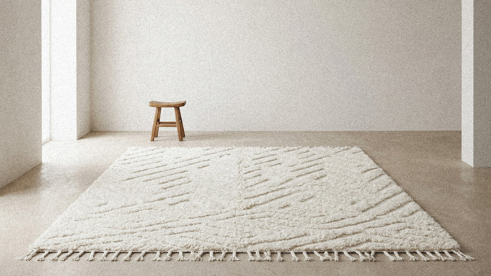 Tapis berbère unique fabriqué à la commande dans un intérieur épuré