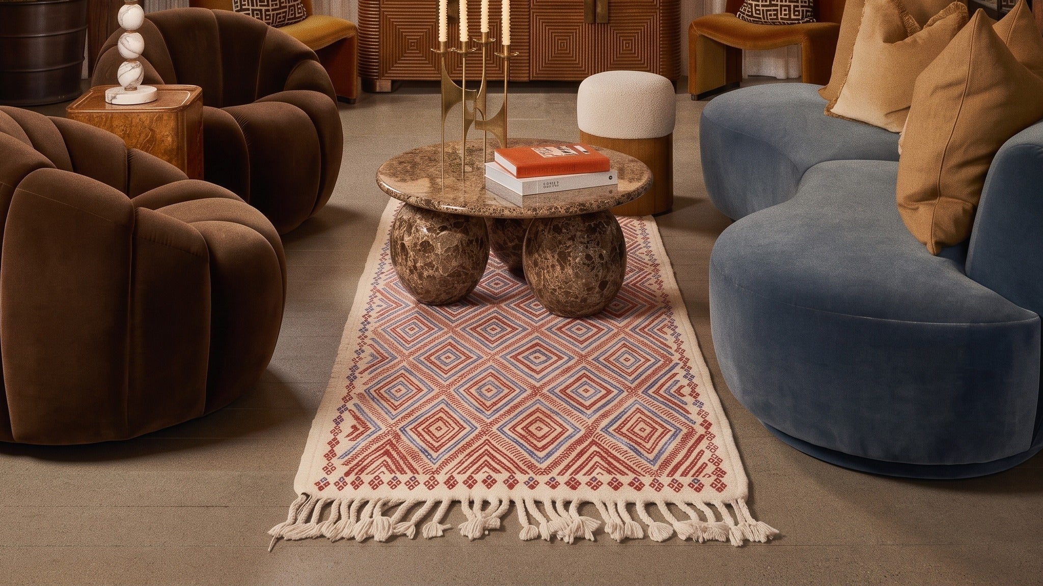 Tapis M'rirt ABRID de Maison Amane mis en situation dans un intérieur