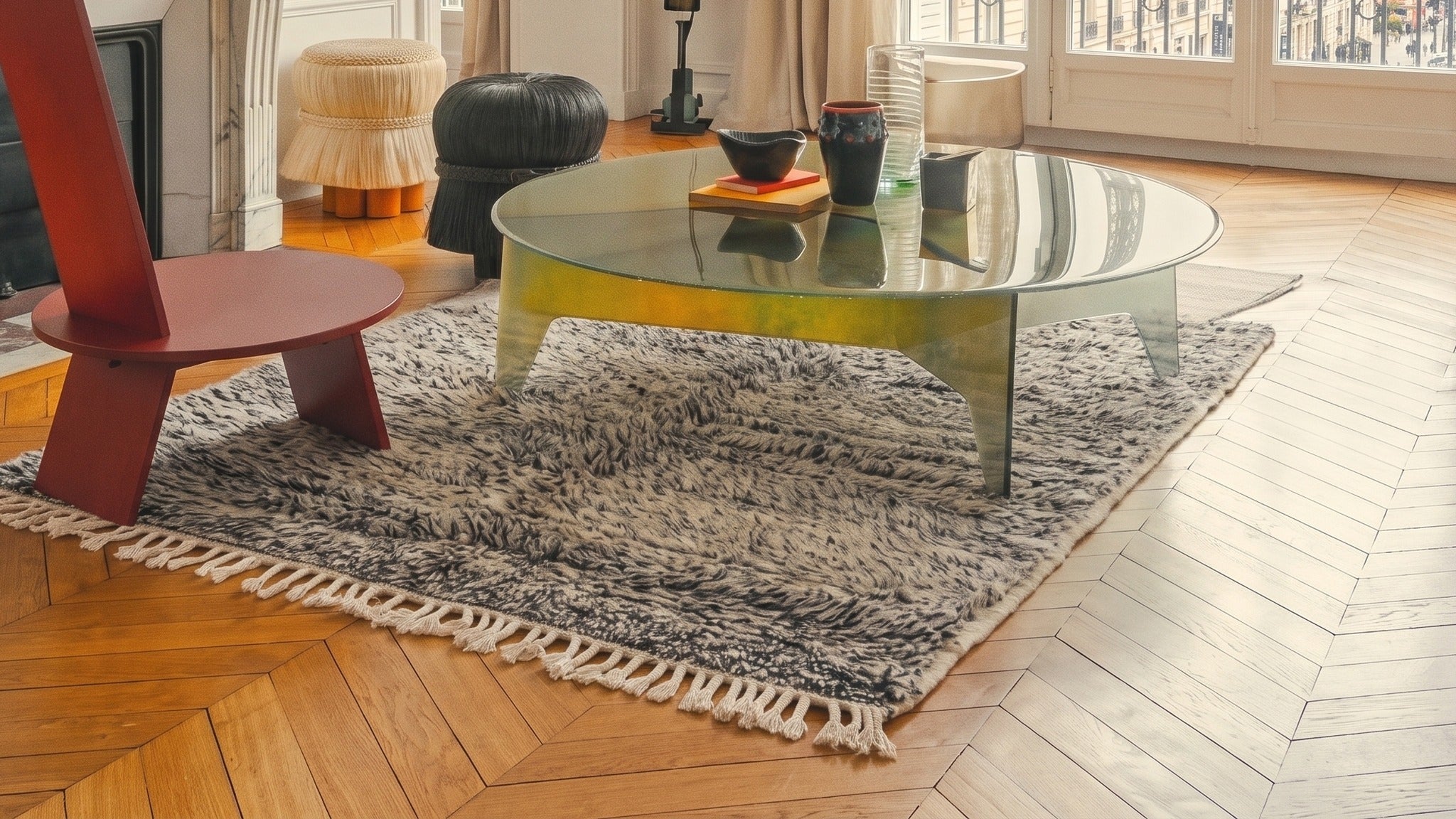 Tapis M'rirt AZROU de Maison Amane mis en situation dans un intérieur