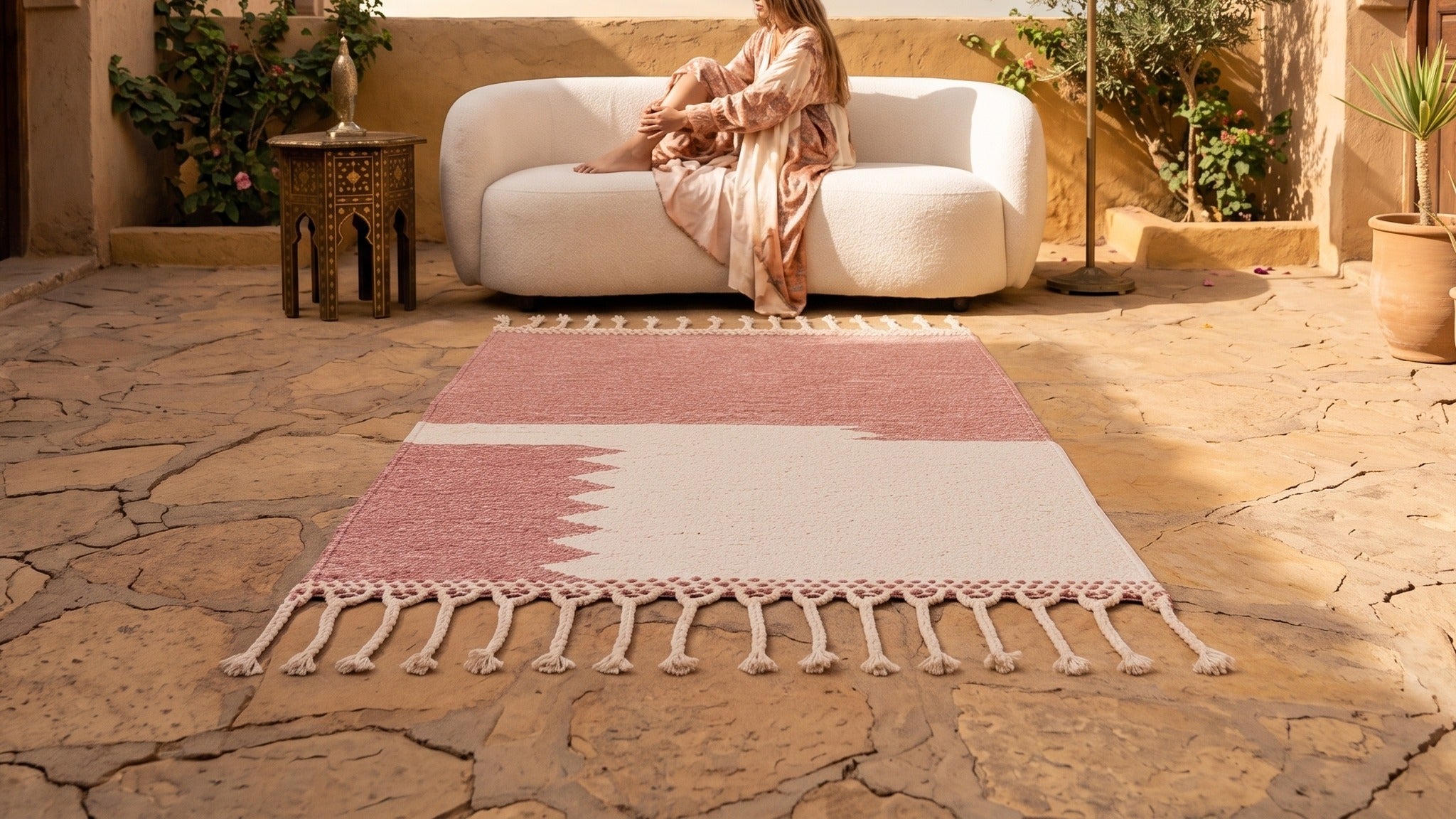 Tapis Zanafi TIMLELT de Maison Amane mis en situation dans un intérieur
