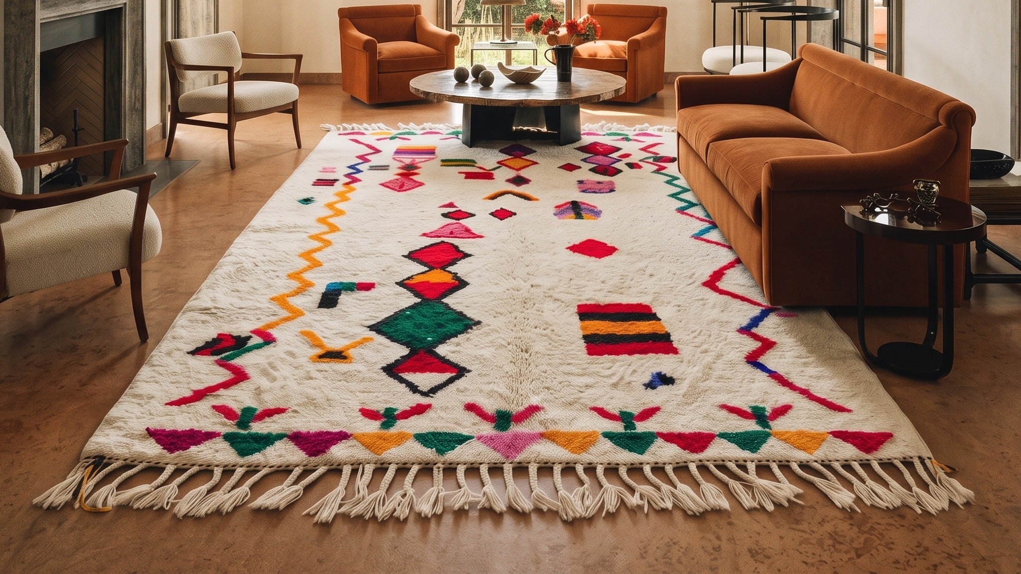 Tapis Azilal TAMAYNUT de Maison Amane mis en situation dans un intérieur