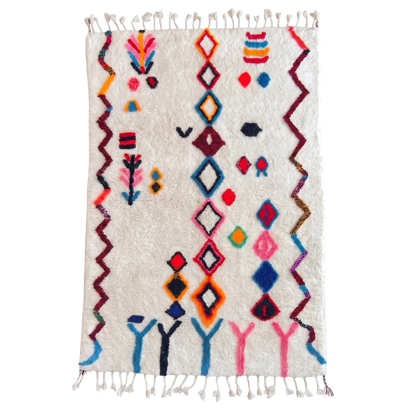 Tapis Azilal Tarwa sur fond blanc