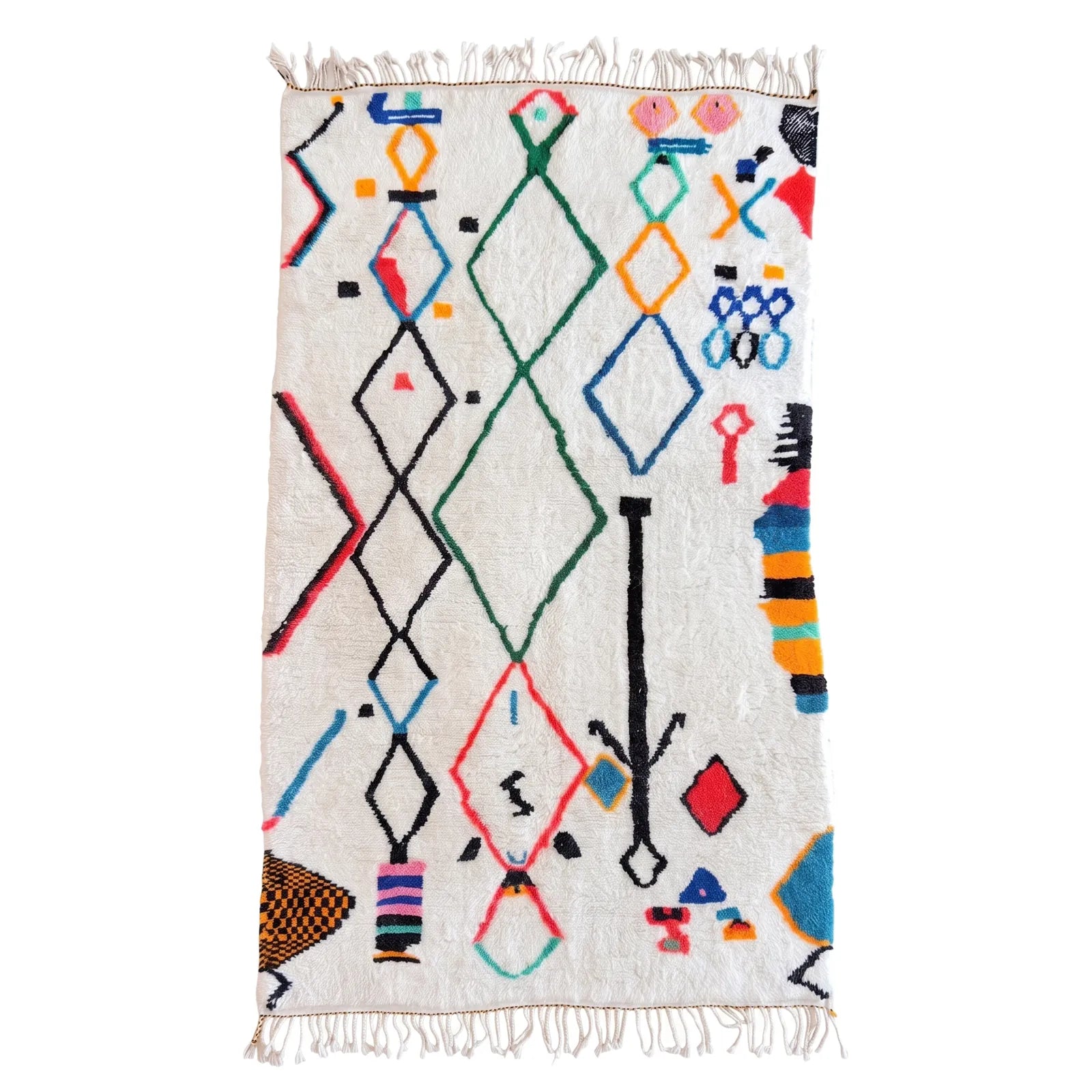 Tapis Azilal Amzwaru sur fond blanc