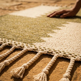 Tapis Zanafi ADAR — Olive Sage & Ivoire | Kilim Berbère Héritage