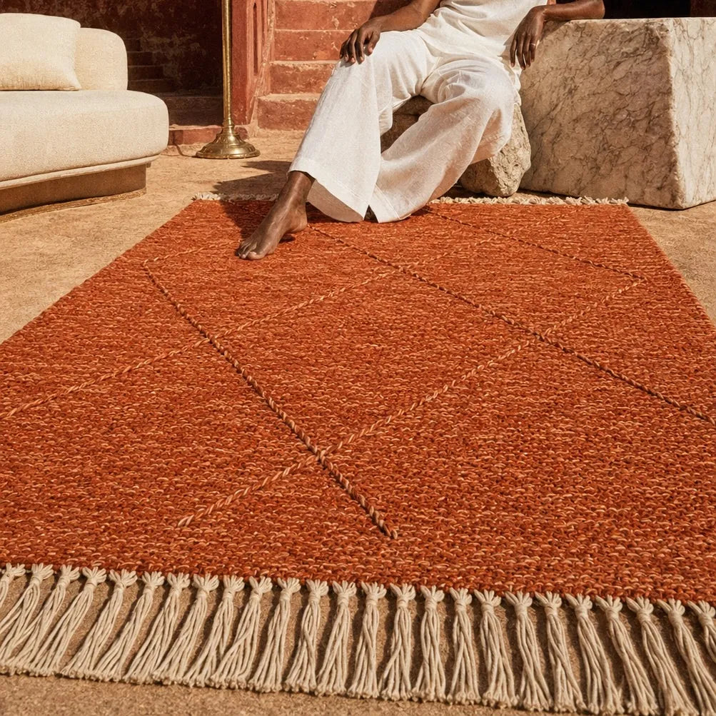 Tapis Zanafi AKAL — Terracotta | Kilim Berbère Héritage