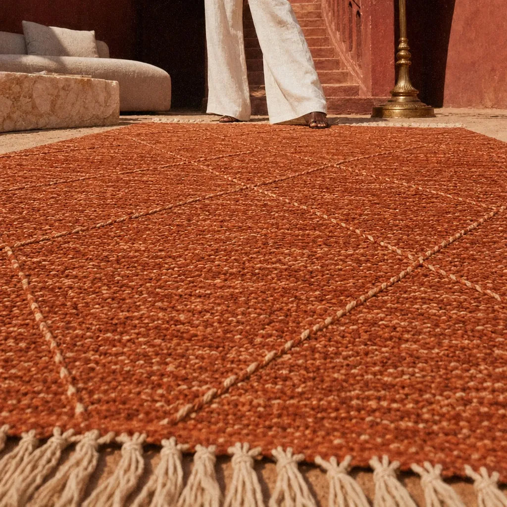 Tapis Zanafi AKAL — Terracotta | Kilim Berbère Héritage