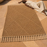 Tapis Zanafi AMALOU — Taupe Caramel | Kilim Berbère Héritage