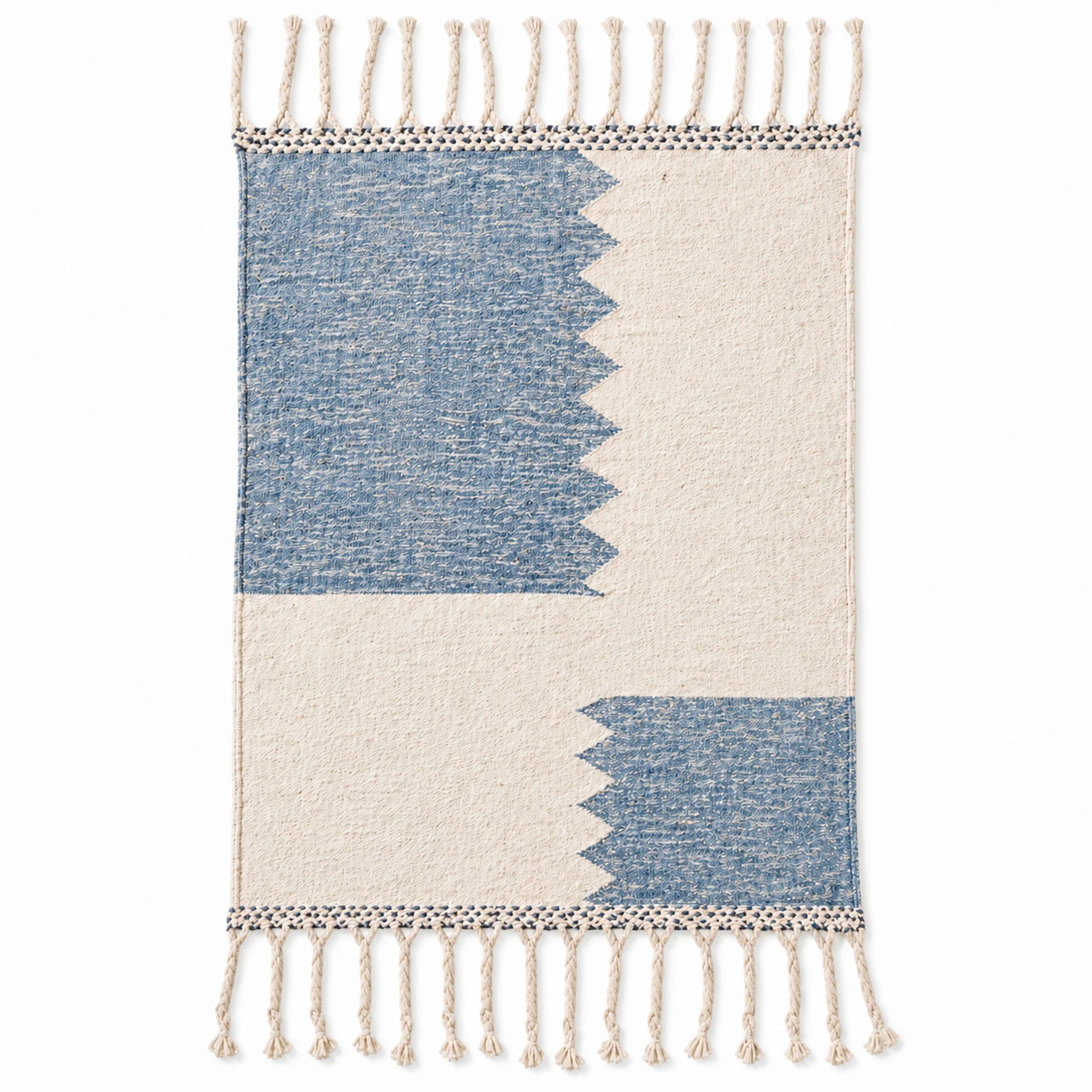 Tapis Zanafi Tapis Zanafi ANIR — Indigo & Ivoire | Kilim Berbère Héritage — kilim berbère plat réversible, tissé main Tazn…