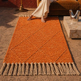 Tapis Zanafi Tapis Zanafi ASIDD — Orange | Kilim Berbère Héritage en situation salon, ambiance bohème naturelle