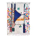 Tapis Azilal Azul sur fond blanc