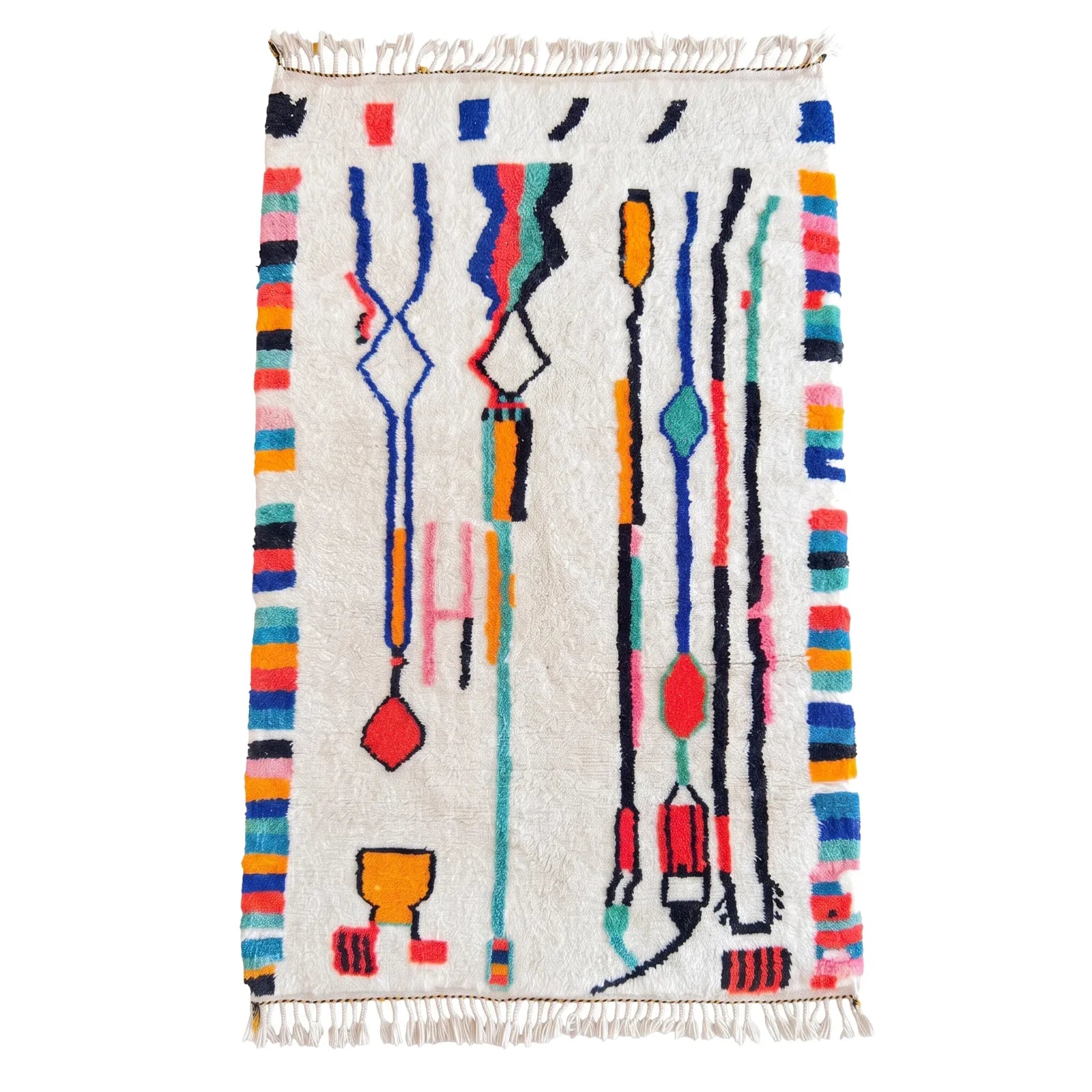 Tapis Azilal Ighzer sur fond blanc