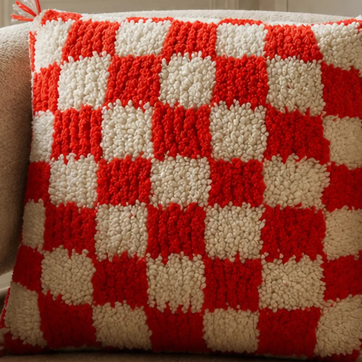Coussin berbère ANEBDU, détail du tissage