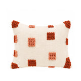 Coussin berbère TAMDINT, coloris Terracotta & Corail, sur fond blanc