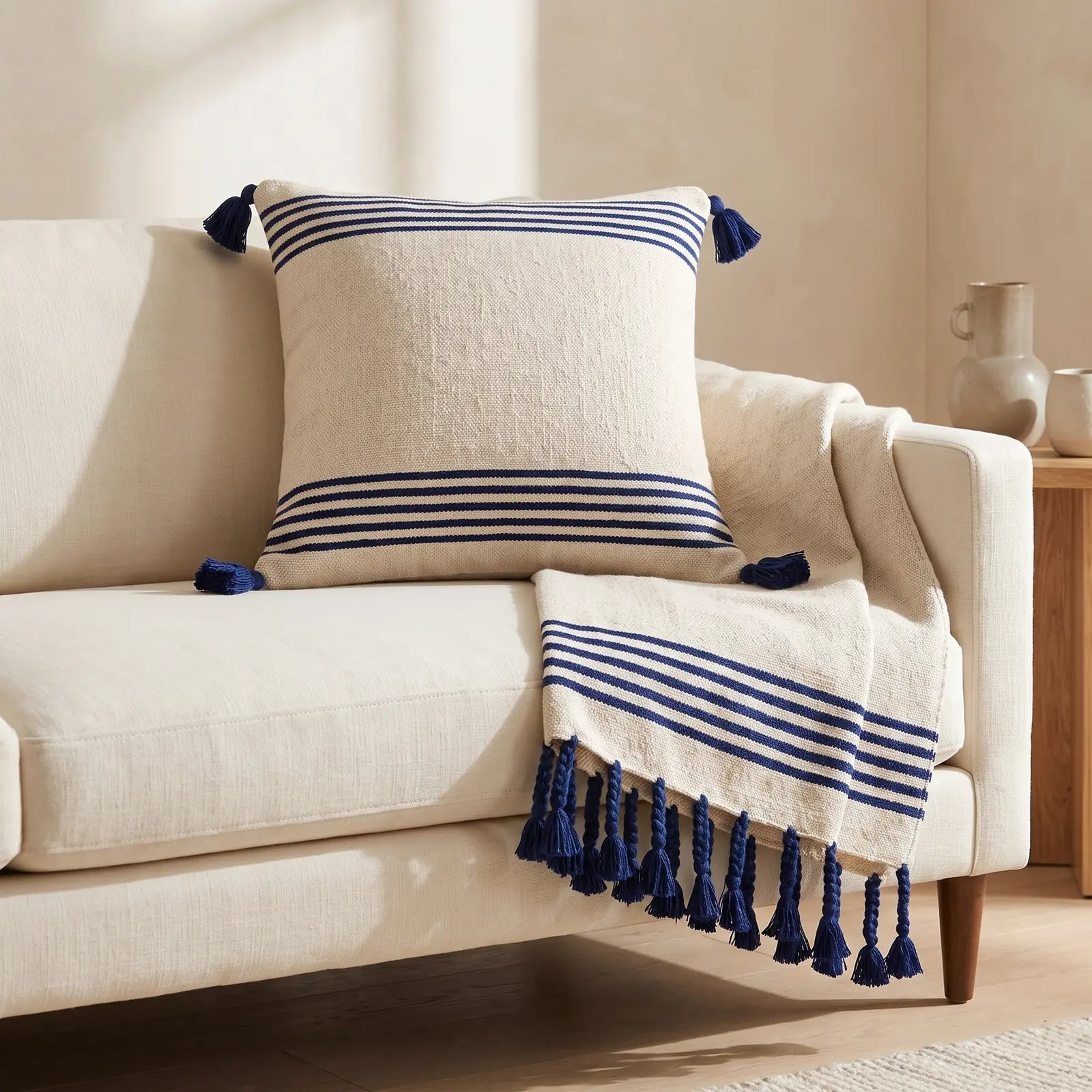 Plaid berbère ASAKA et son coussin assorti