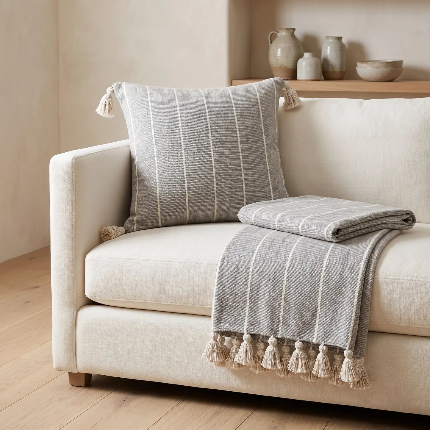 Plaid berbère TAGUT et son coussin assorti