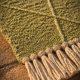 Tapis Zanafi Tapis Zanafi IGLI — Vert Olive | Kilim Berbère Héritage détail tissage à la main, fibres de laine