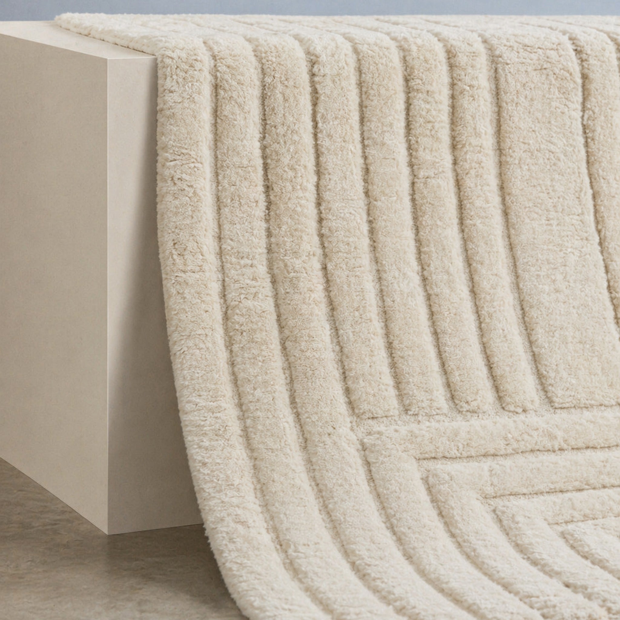 Tapis Beni Ouarain Igran en situation salon scandinave