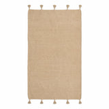 AMLAL, plaid berbère en laine camel, sur fond blanc