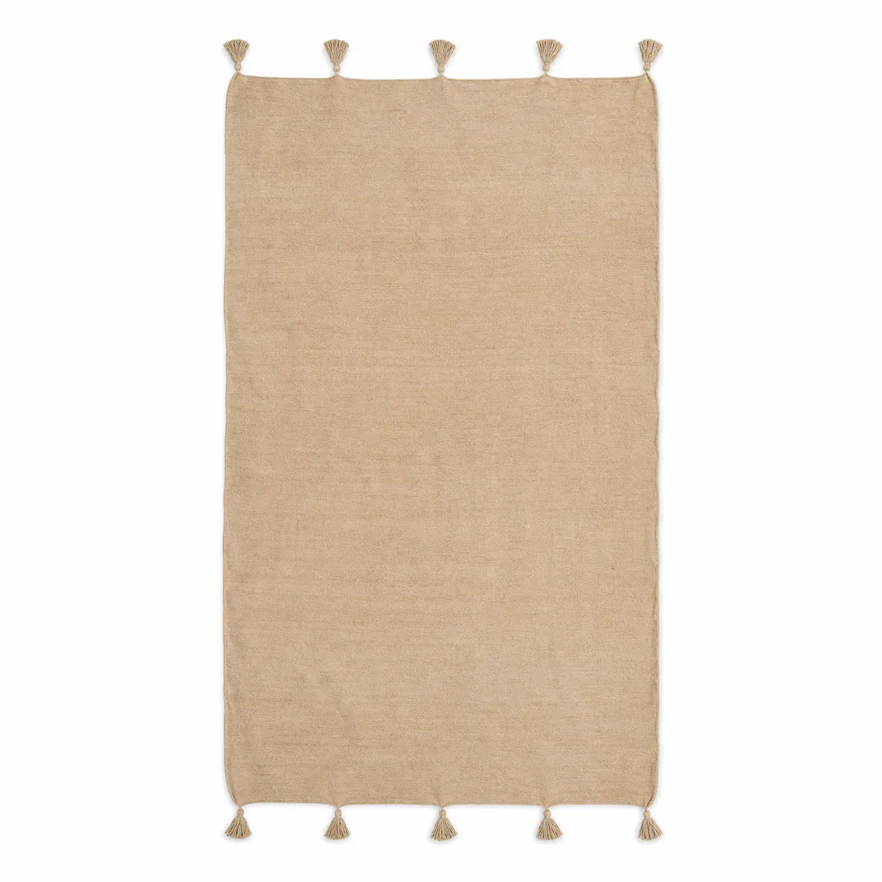 AMLAL, plaid berbère en laine camel, sur fond blanc