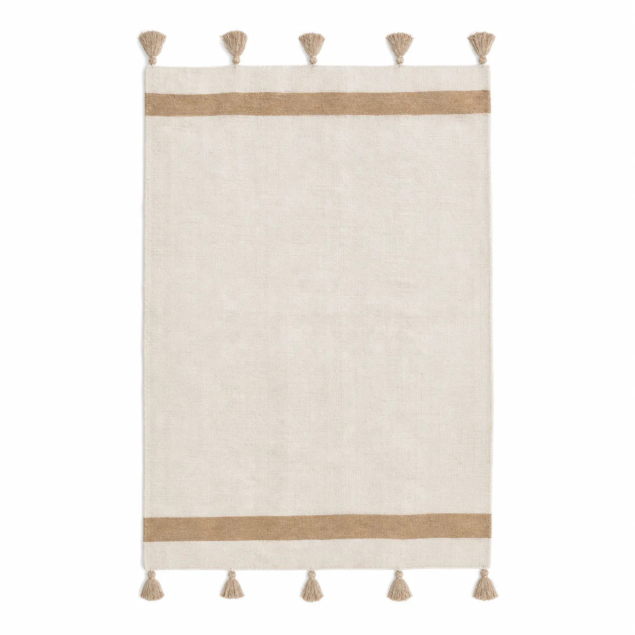 AZAGHAR, plaid berbère en laine écru & camel, sur fond blanc