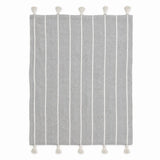 TAGUT, plaid berbère en laine gris perle & écru, sur fond blanc