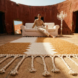 Tapis Zanafi Tapis Zanafi TAMDALT — Ambre Caramel & Ivoire | Kilim Berbère Héritage vue d'ensemble, kilim berbère artisanal