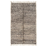 Tapis M'rirt Azrou 200 × 110 cm, laine chinée gris et écru, fond blanc