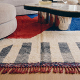 Détail du velours ras du tapis M'rirt Midelt