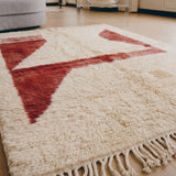 Détail du velours de laine du tapis M'rirt Tilelli