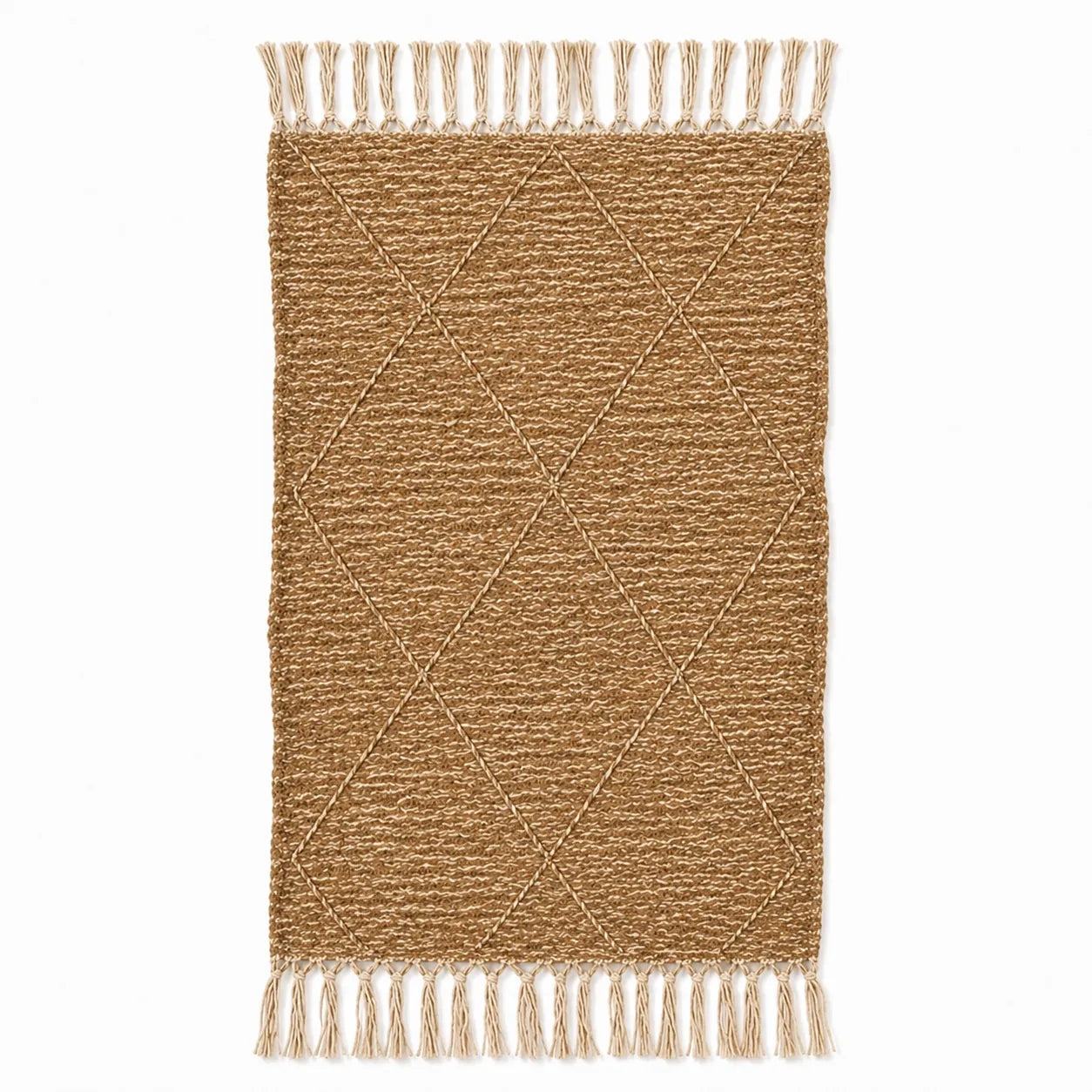 Tapis Zanafi AMALOU — Taupe Caramel | Kilim Berbère Héritage