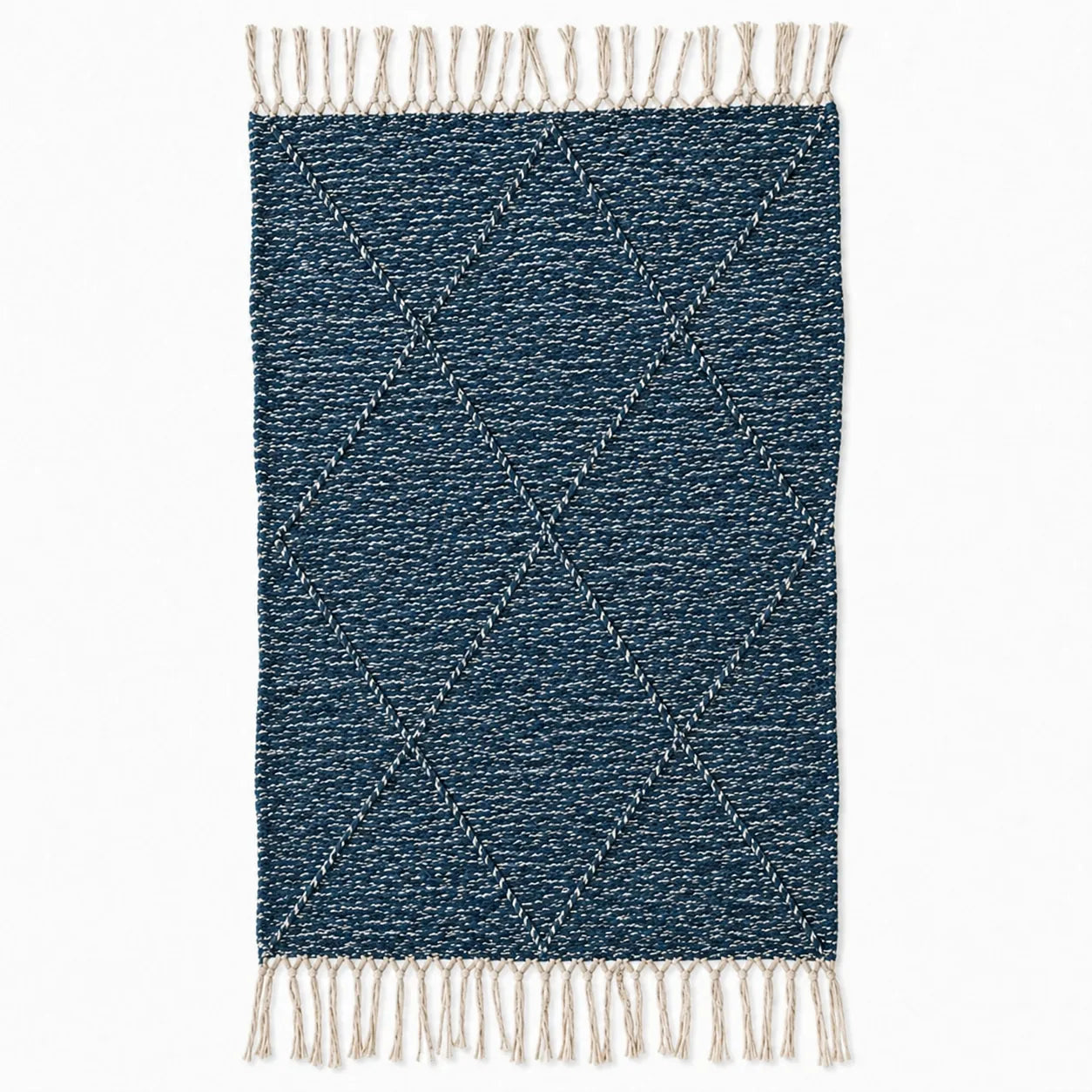 Tapis Zanafi Tapis Zanafi ANZAR — Bleu Indigo | Kilim Berbère Héritage — kilim berbère plat réversible, tissé main Taznakh…
