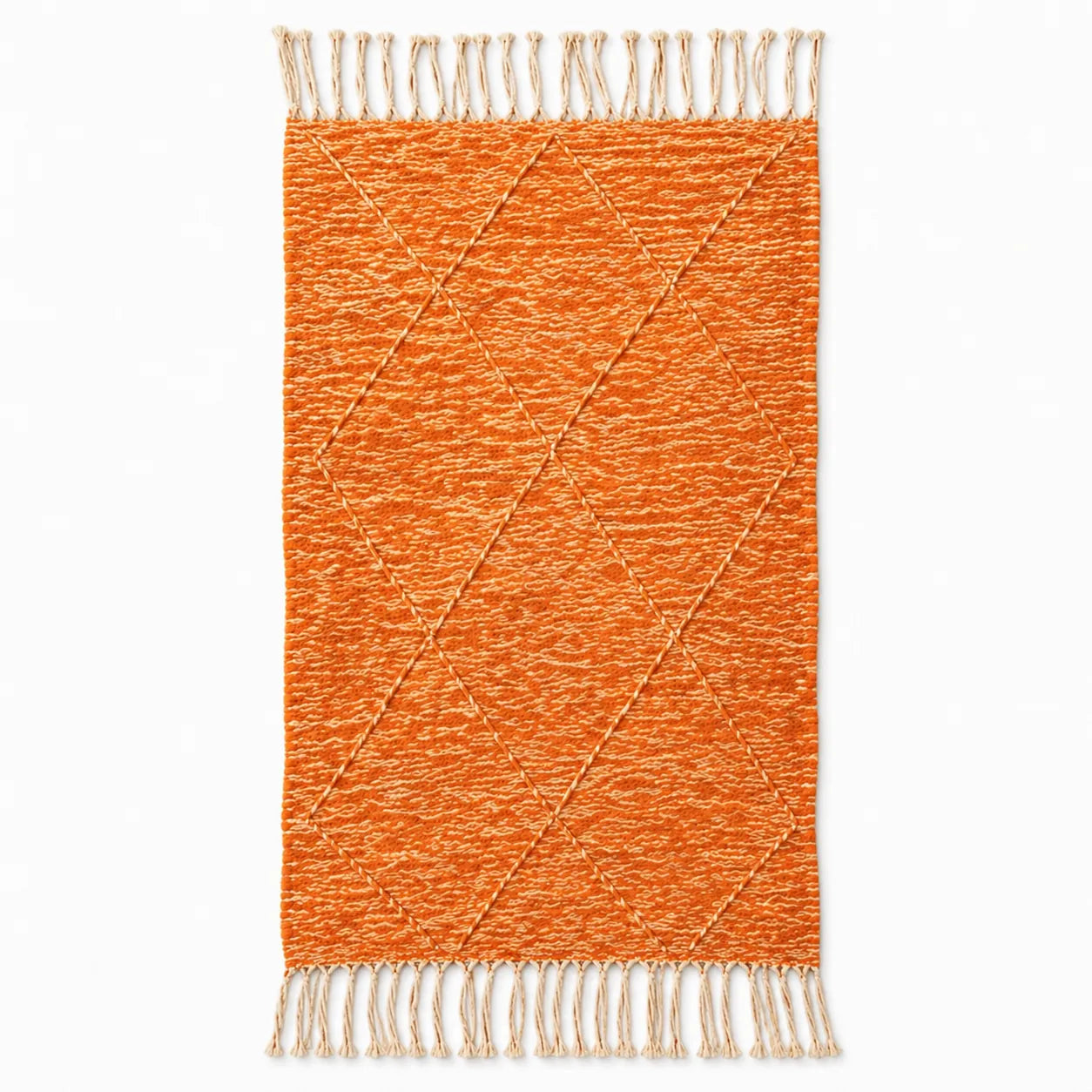Tapis Zanafi Tapis Zanafi ASIDD — Orange | Kilim Berbère Héritage — kilim berbère plat réversible, tissé main Taznakht, Maroc