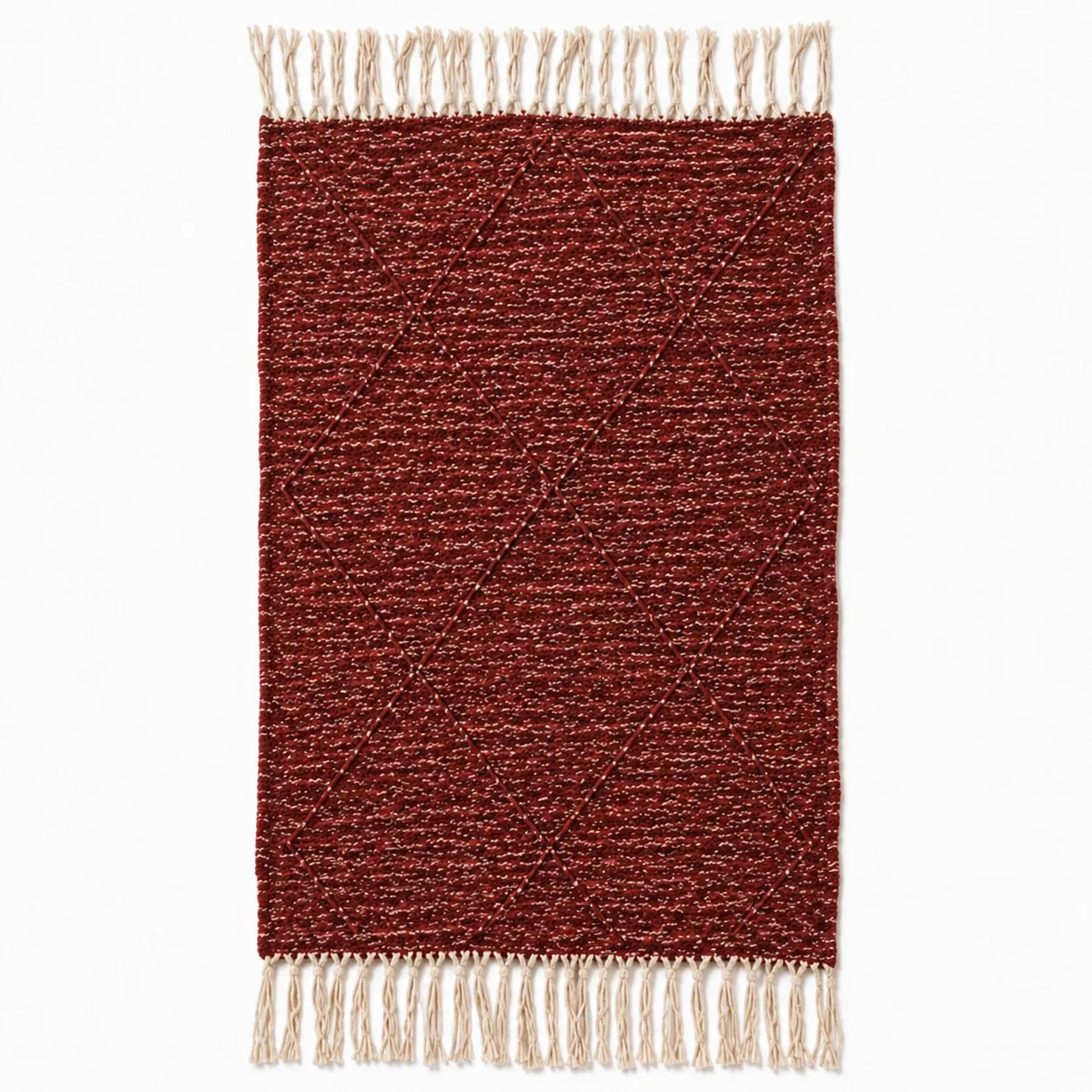 Tapis Zanafi Tapis Zanafi IFOULKI — Bordeaux | Kilim Berbère Héritage — kilim berbère plat réversible, tissé main Taznakht…