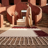 Tapis Zanafi Tapis Zanafi TIZIRI — Bordeaux & Ivoire | Kilim Berbère Héritage vue d'ensemble, kilim berbère artisanal
